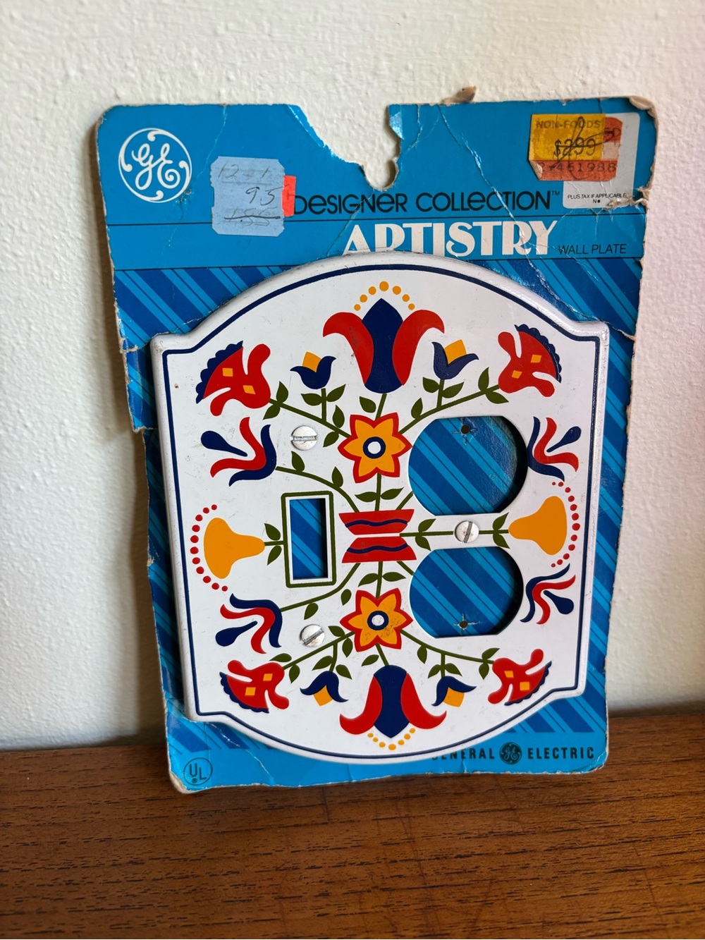 GE General Electric Vintage Pennsylvania Dutch Tulip Light Switch Cover Plate